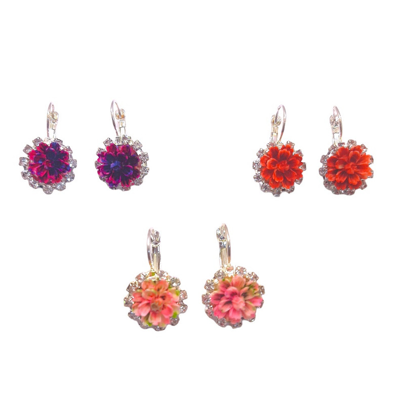 گوشواره دخترانه مدل گل کد 05 مجموعه 3 عددی