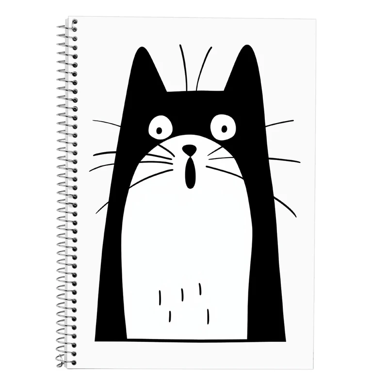 دفتر زبان 50 برگ مدوپد مدل دو خط طرح گربه کد DF14754