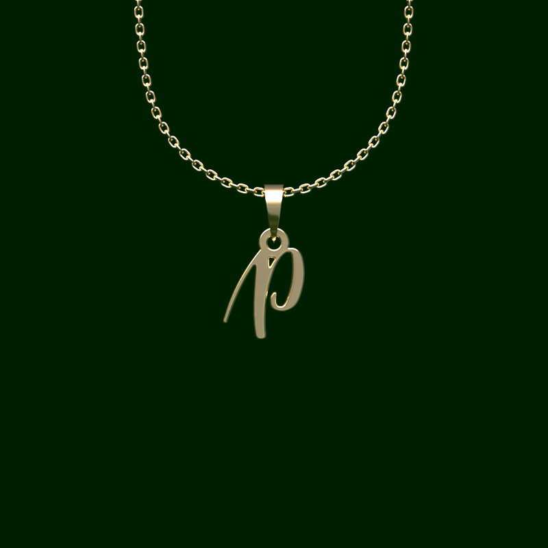 گردنبند طلا 18 عیار زنانه مدوپد مدل حرف p کد QQ2-1-1054