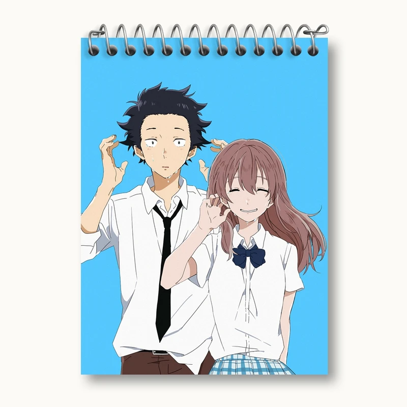 دفتر یادداشت 50 برگ خندالو مدل شوکو نیشیمیا و شویا ایشیدا انیمه سایلنت ویس A Silent Voice کد 15790