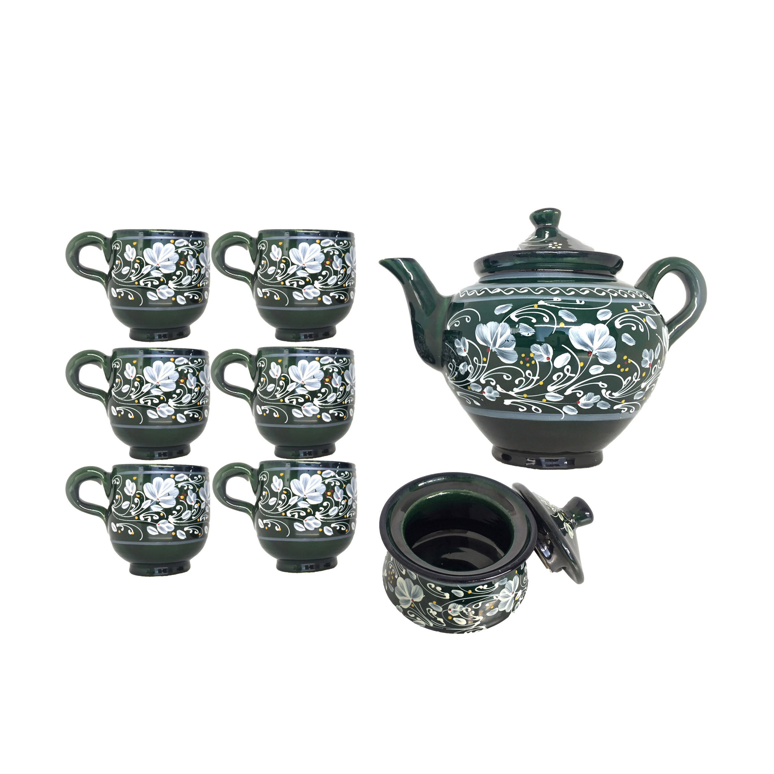 سرویس چای خوری 8 پارچه سفالی کد 165
