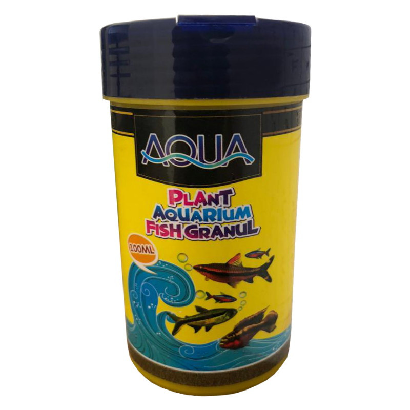 غذای ماهی آکواریوم آکوا مدل plant-granul حجم 100 میلی لیتر
