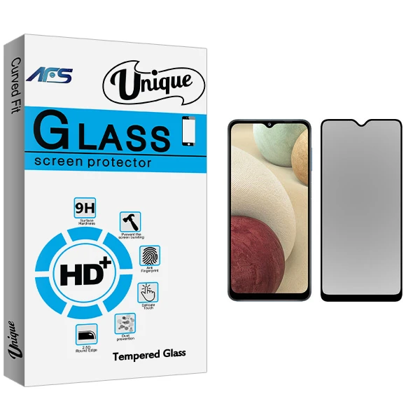 محافظ صفحه نمایش حریم شخصی ای اف اس مدل Unique Glass مناسب برای گوشی موبایل سامسونگ Galaxy A12