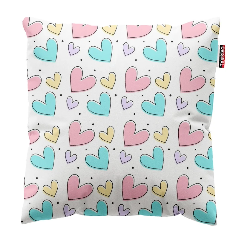 کوسن پاد آفرین طرح قلب کد 3284 سایز 30*30 سانتی متر