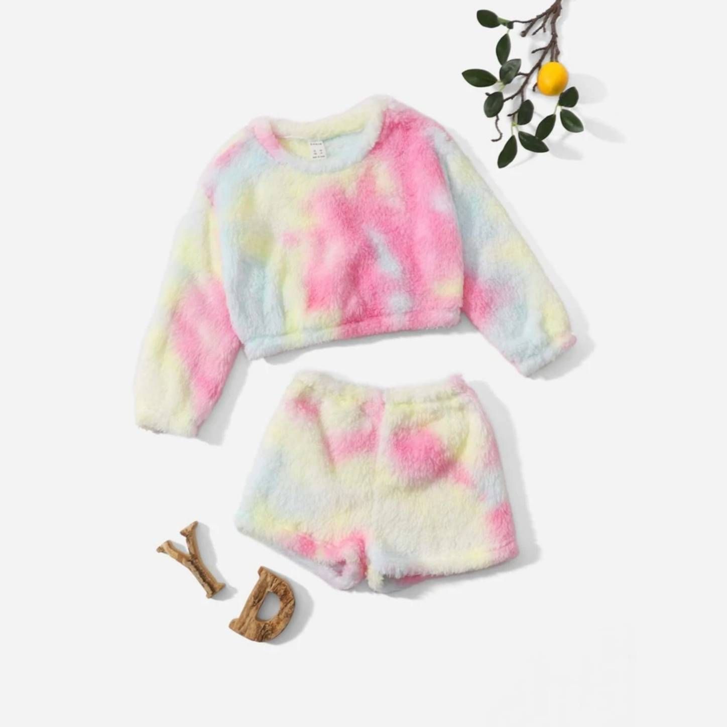 ست سویشرت و شلوارک زنانه مدل آبرنگی - - 2