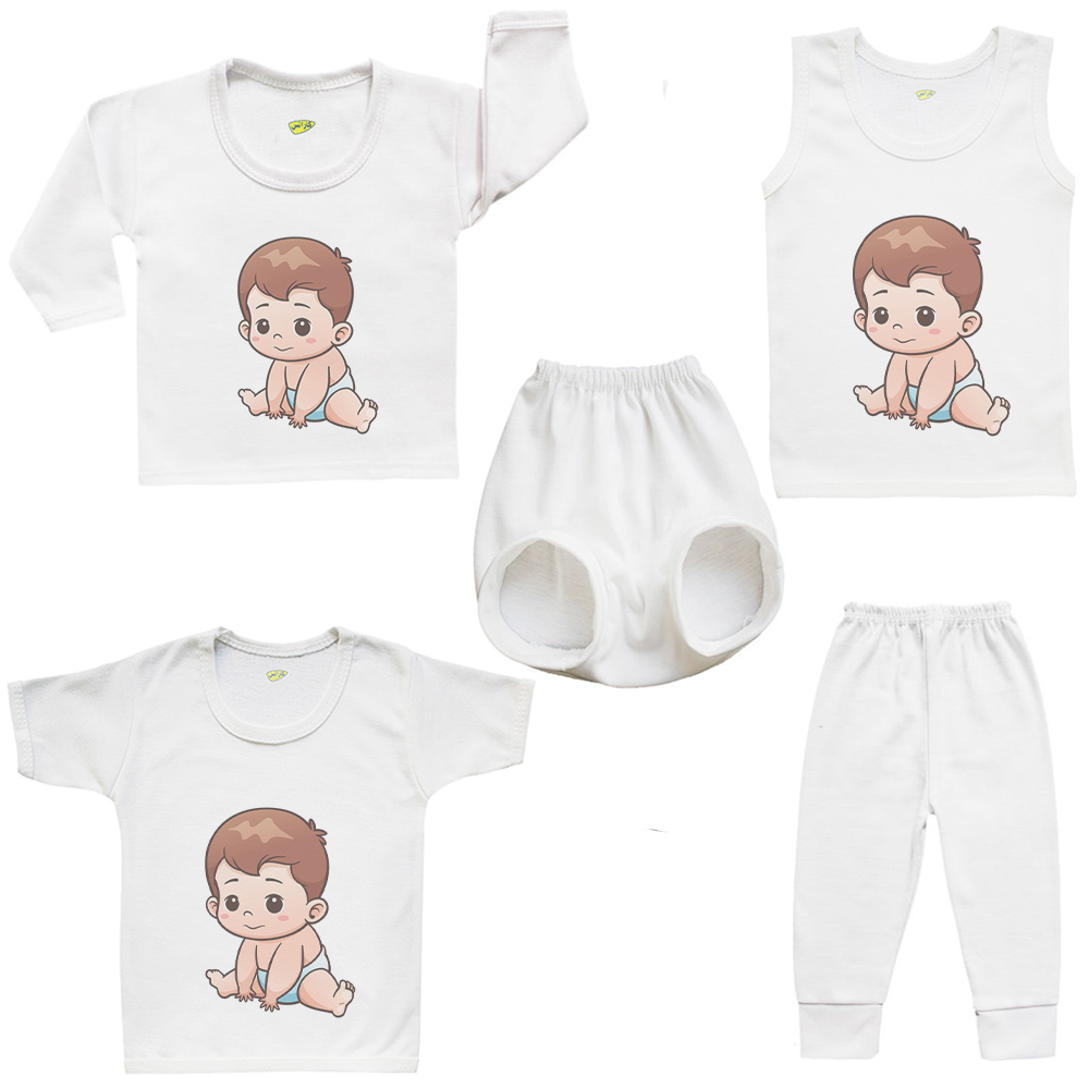 ست 5 تکه لباس نوزادی کارانس مدل SFBT-3286