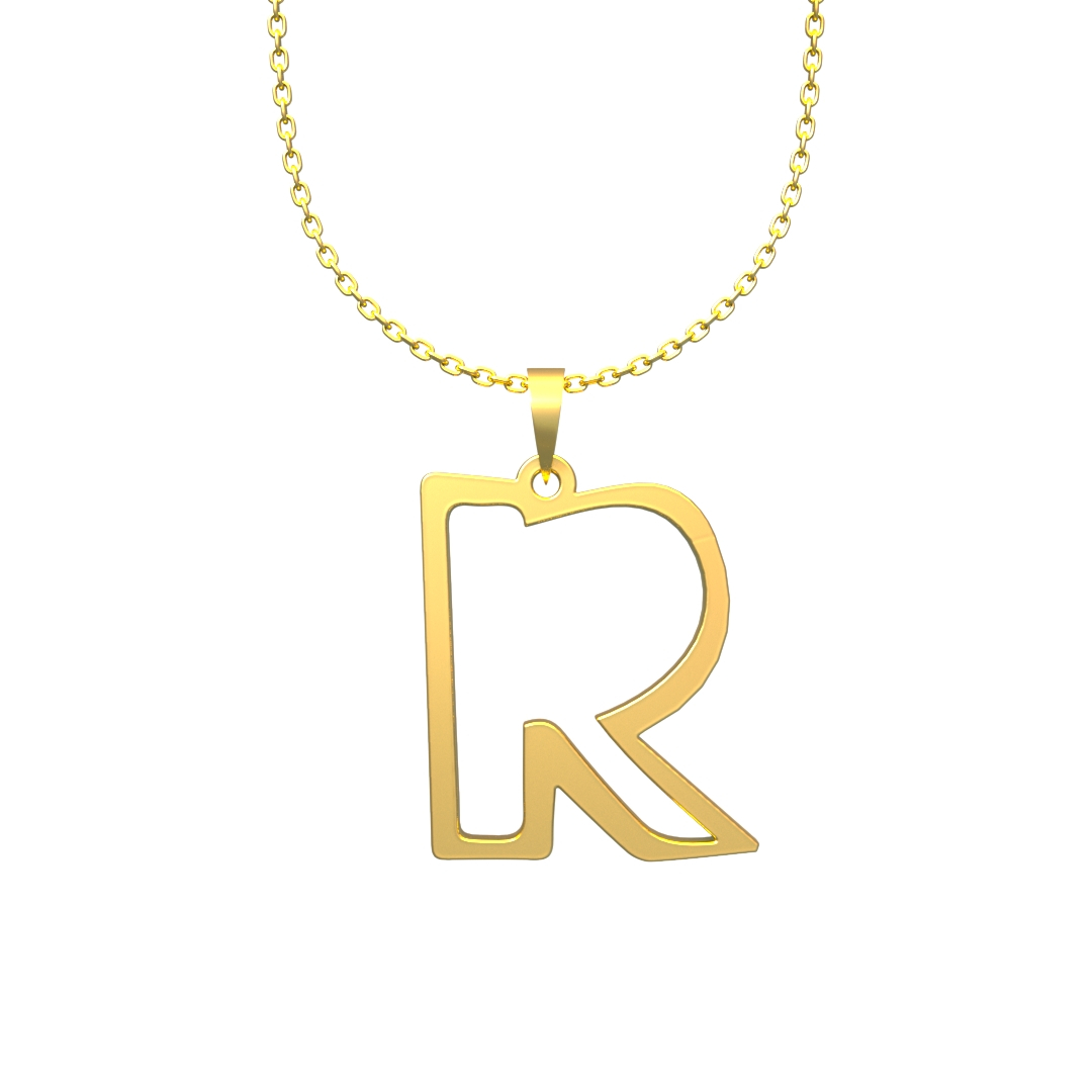 گردنبند طلا 18 عیار زنانه مدوپد مدل حرف R کد H3-1-1098