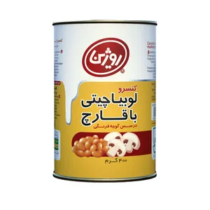 کنسرو لوبیا چیتی با قارچ روژین - 400 گرم