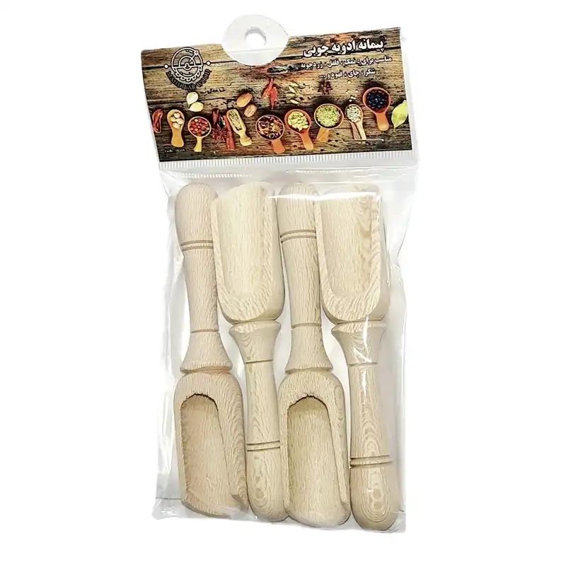 قاشق چوبی مدل سرتاس کد S 101 مجموعه 4 عددی