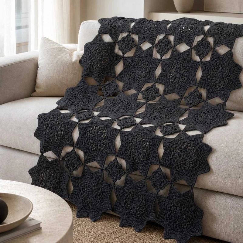 شال مبل و تخت مدل هندسی سایز 130x100 سانتی‌متر