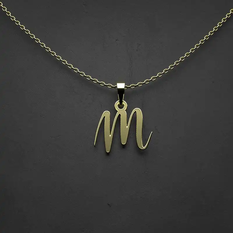 گردنبند طلا 18 عیار زنانه مدوپد مدل حرف M کد HH2-1-1248