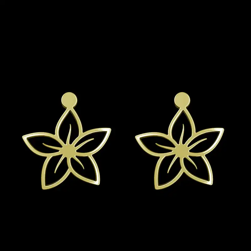 گوشواره طلا 18 عیار زنانه مدوپد مدل گل کد GA1-14945