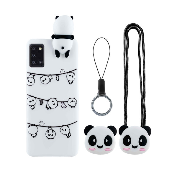 کاور دکین مدل Armon طرح Panda مناسب برای گوشی موبایل سامسونگ Galaxy A31 به همراه بند و آویز و پایه نگهدارنده