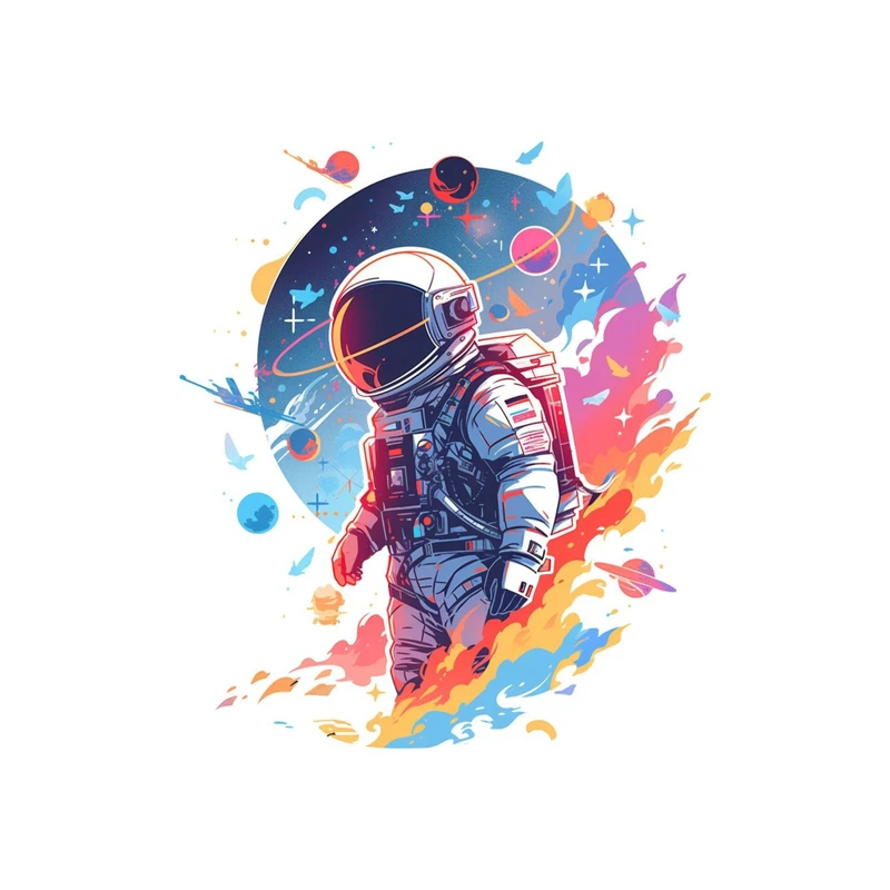 استیکر پارچه و لباس پاد آفرین مدل فانتزی فضانورد کد 131