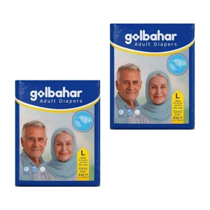 پوشینه چسبی بزرگسال گلبهار کد 02 سایز لارج دو بسته 10 عددی