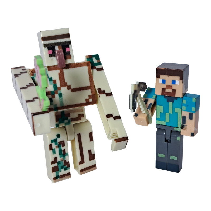 اکشن فیگور مدل ماینکرافت طرح استیو و آیرون گالم مجموعه 2 عددی