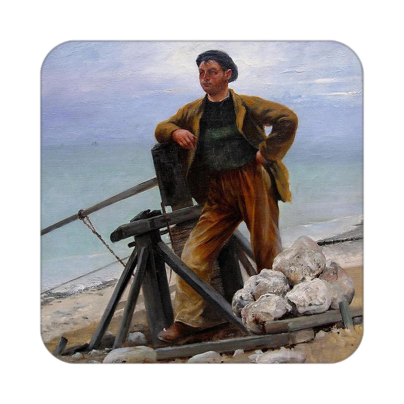 زیر لیوانی کاکتی طرح نقاشی رنگ روغن مدل mg10529