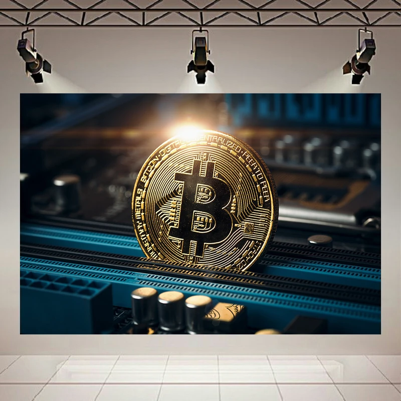 تابلو بوم طرح مخمل بیت کوین مدل قدرت باینری کد AR304831