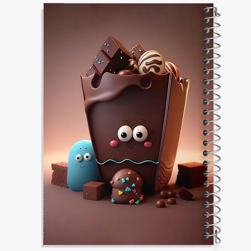 دفتر نقاشی 50 برگ خندالو طرح دسر شکلاتی بامزه کد F6826