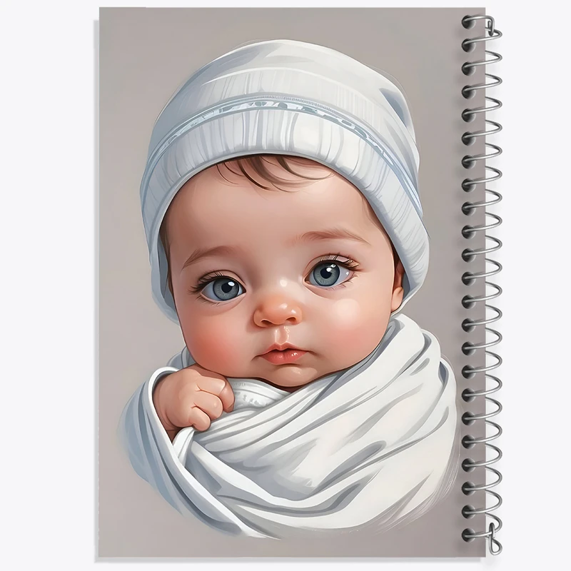 دفتر ژورنال نویسی 50 برگ خندالو مدل نقطه ای طرح نوزاد کد F7593