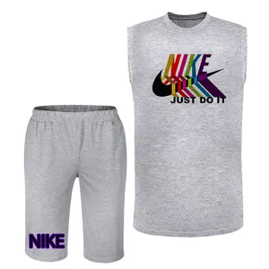 ست تاپ و شلوارک مردانه مدل  J07 رنگ طوسی