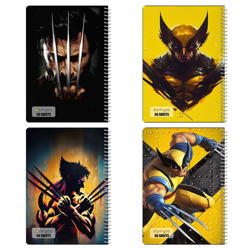 دفتر نقاشي 50 برگ کارنيکا طرح ولورین Wolverine کد 80196 مجموعه 4 عددی