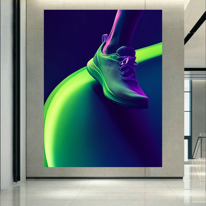 پوستر پارچه ای طرح مخمل کفش اسپرت مدل نئون کد AR3058535