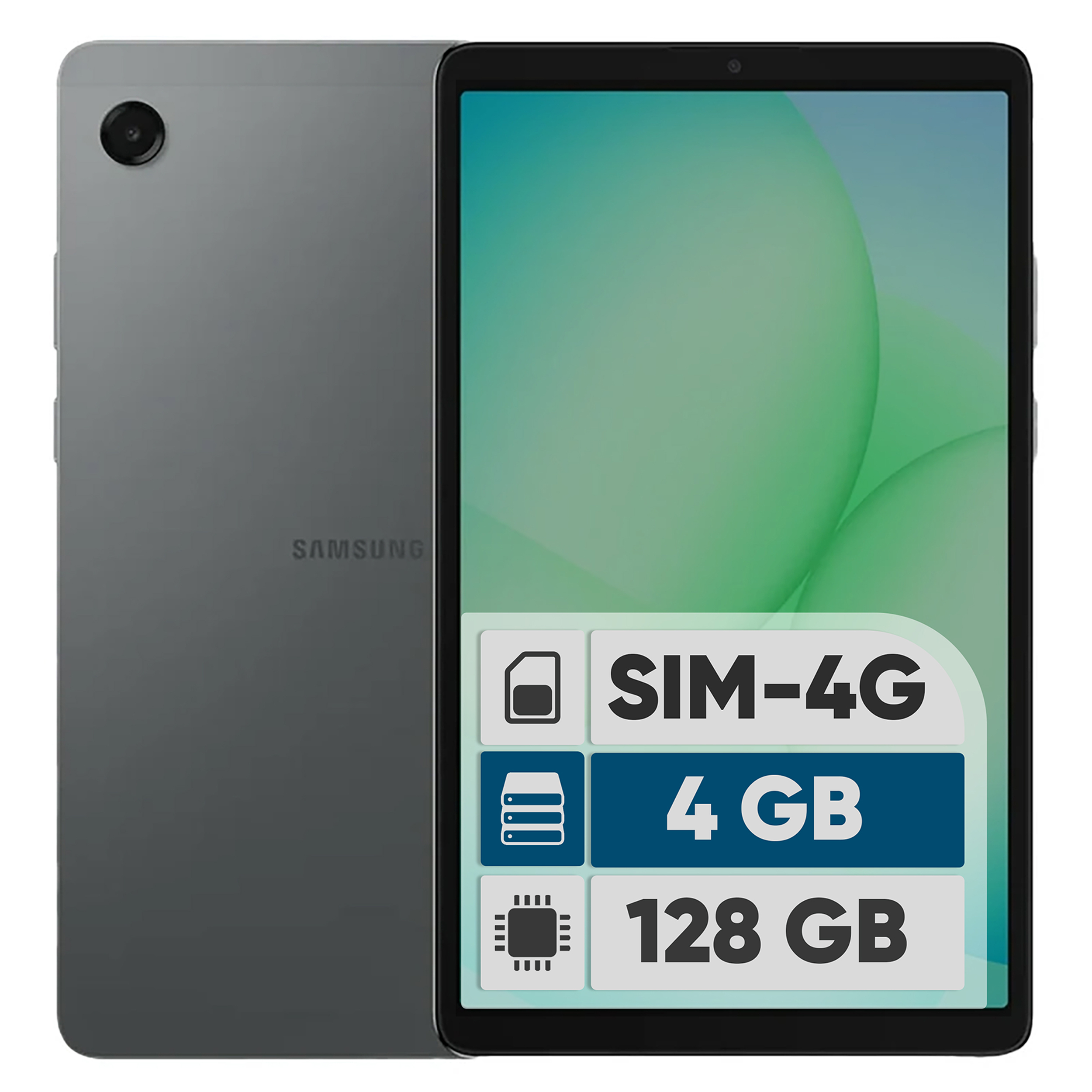 تبلت 8.7 اینچ سامسونگ مدل Galaxy Tab A11 4G، ظرفیت 128 گیگابایت و رم 4 گیگابایت، قابلیت پشتیبانی از سیم کارت، رزولوشن دوربین 8 مگاپیکسل