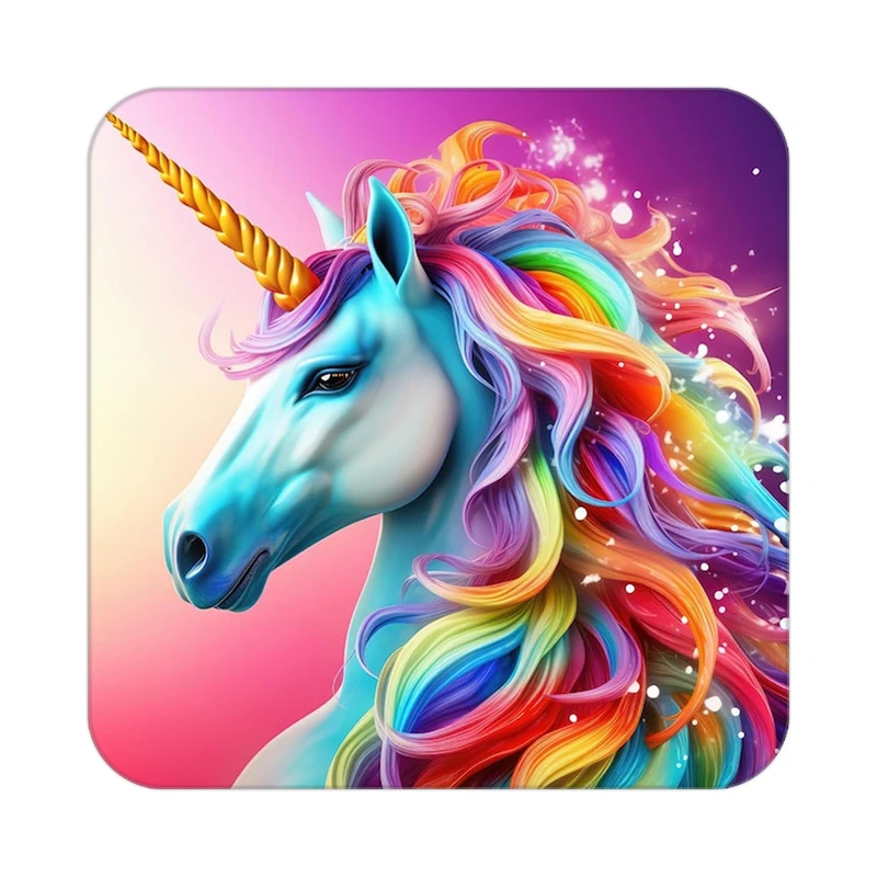 زیر لیوانی کاکتی طرح اسب تک شاخ و یونیکورن مدل mp30223