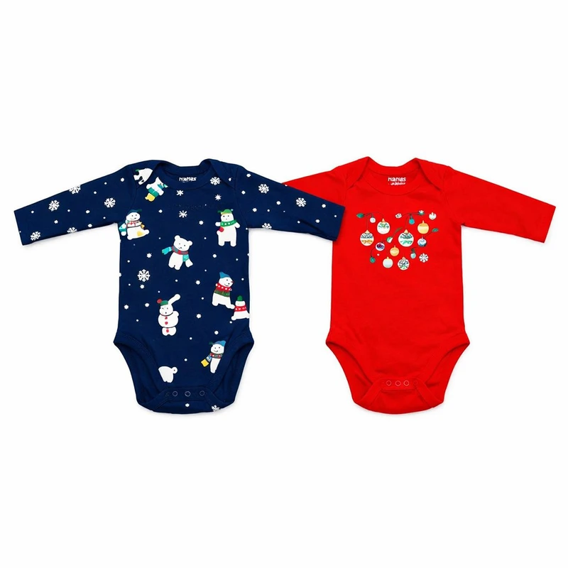 بادی آستین بلند نوزادی لوپیلو مدل 121530 بسته دو عددی