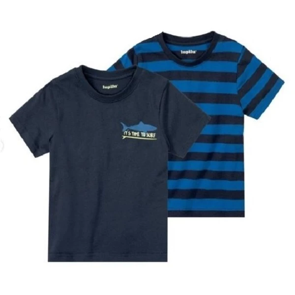 تی شرت آستین کوتاه بچگانه لوپیلو مدل کوسه بسته 2 عددی