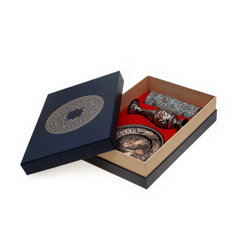 ست ترکیبی قلمتراش و ترمه آرا هنر فاخر ایرانی مدل ضیافت ابریشمی V221 مجموعه 3 عددی