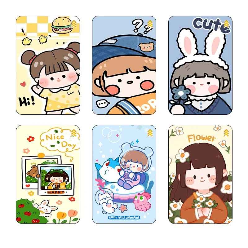 استيکر کارت کارنيکا طرح دختر خندون Smiling Girl کد 74274 مجموعه 6 عددی
