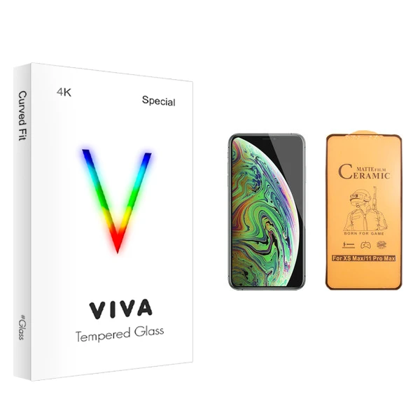 محافظ صفحه نمایش سرامیکی ویوا مدل 4K مناسب برای گوشی موبایل اپل iPhone XS Max