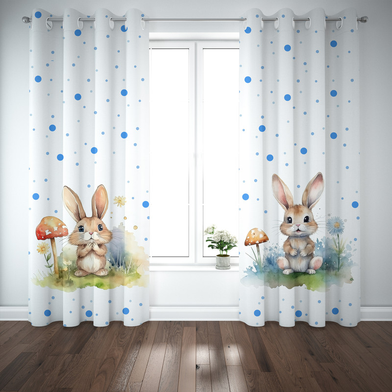 پرده پانچی مدل Rabbit سایز 140x280 سانتی متر