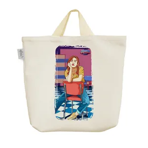 ساک خرید خندالو مدل دختری در کافه کد 5660