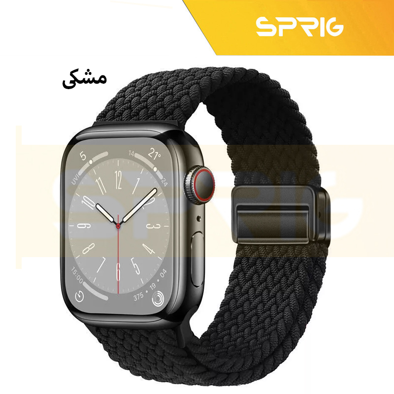 بند اسپریگ مدل Magnetic loop Braided مناسب برای اپل واچ سری SE2021/7/8/9 سایز 45 میلی متری