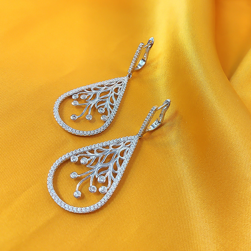 نیم ست نقره زنانه مدل جواهری کد NG2176