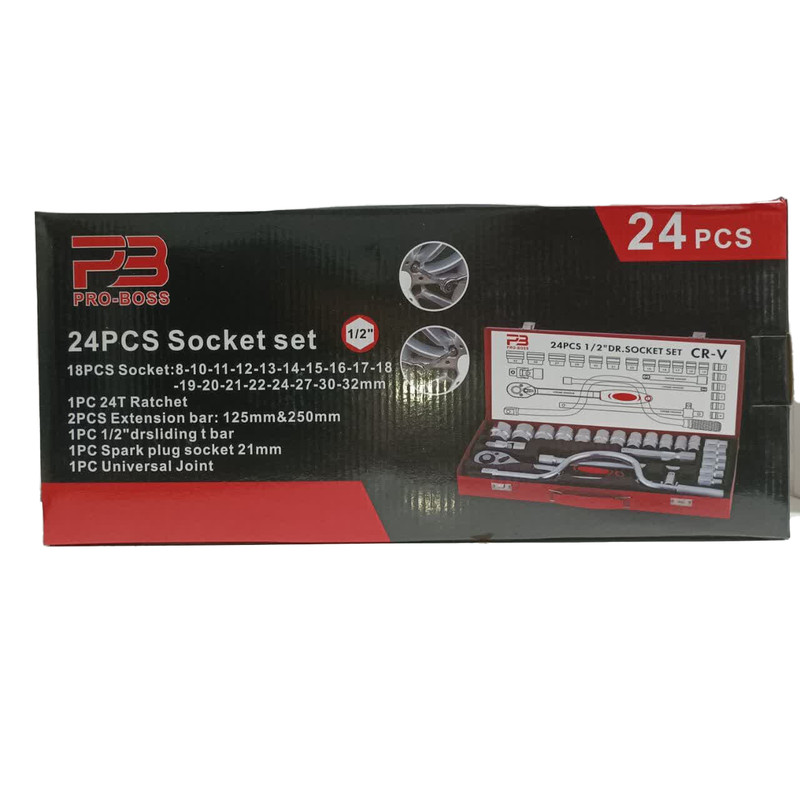 آچار بکس پرو باس مدل CR-V مجموعه 24 عددی