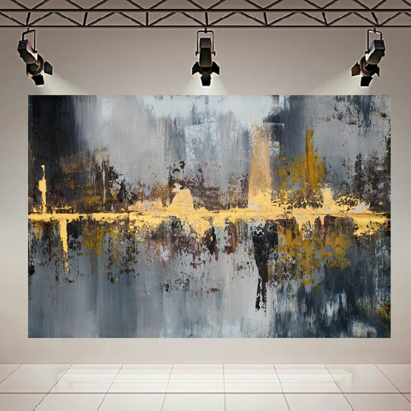 پوستر طرح نقاشی انتزاعی مدل بافت طلایی کد PD20698