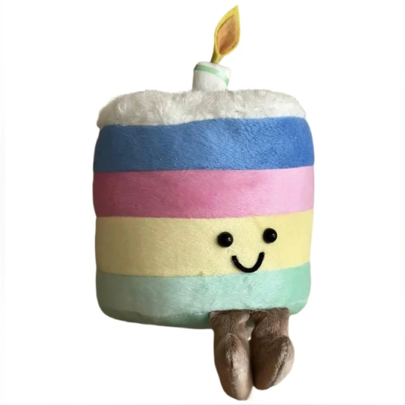 عروسک مدل کیک تولد رنگین کمانی ارتفاع ۲۰ سانتی متر