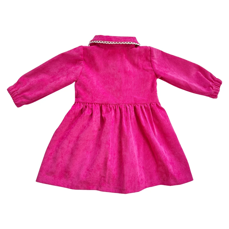 عکس شماره 2 : پیراهن آستین بلند یقه ب ب دخترانه مدل تک جیب