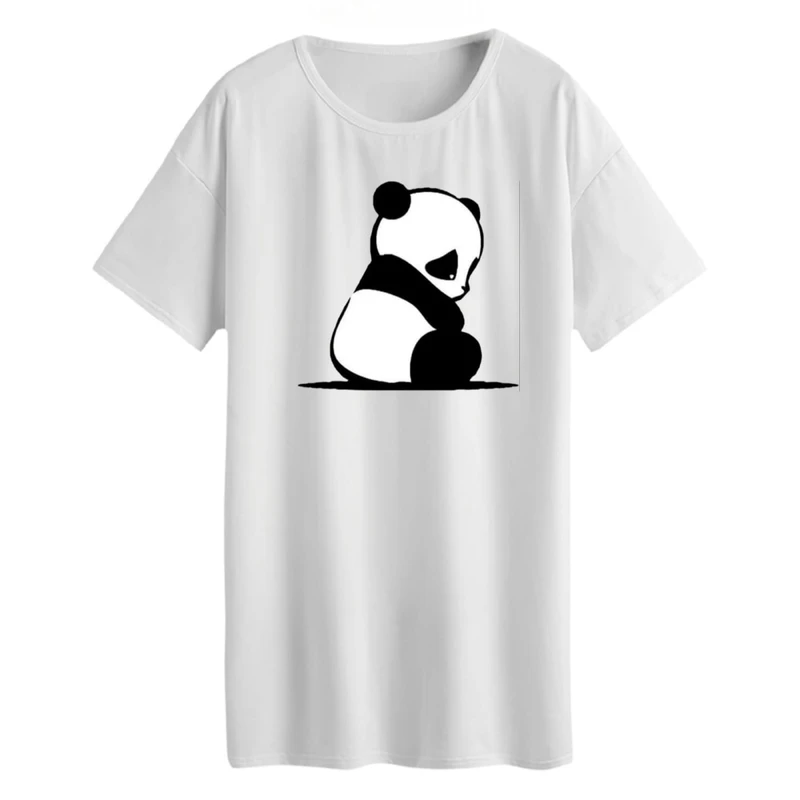 تی شرت لانگ زنانه مدل پاندا نشسته