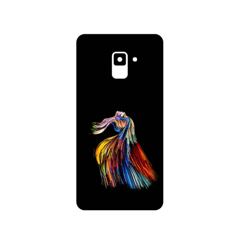 برچسب پوششی ماهوت مدل Rainbow Hair Digital Art مناسب برای گوشی موبایل سامسونگ Galaxy A8 Plus 2018