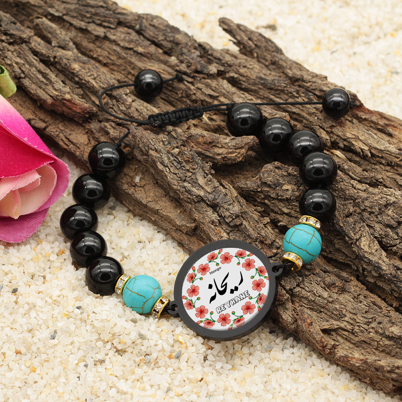 دستبند زنانه ناکسیگو طرح ریحانه کد BR4070