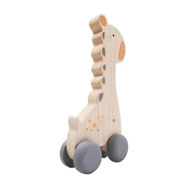 اسباب بازی چوبی مدل زرافه ماشینی MKids48-2A