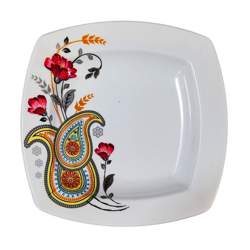 بشقاب خورش خوری گوهر یزد مدل گل لاله کد 715