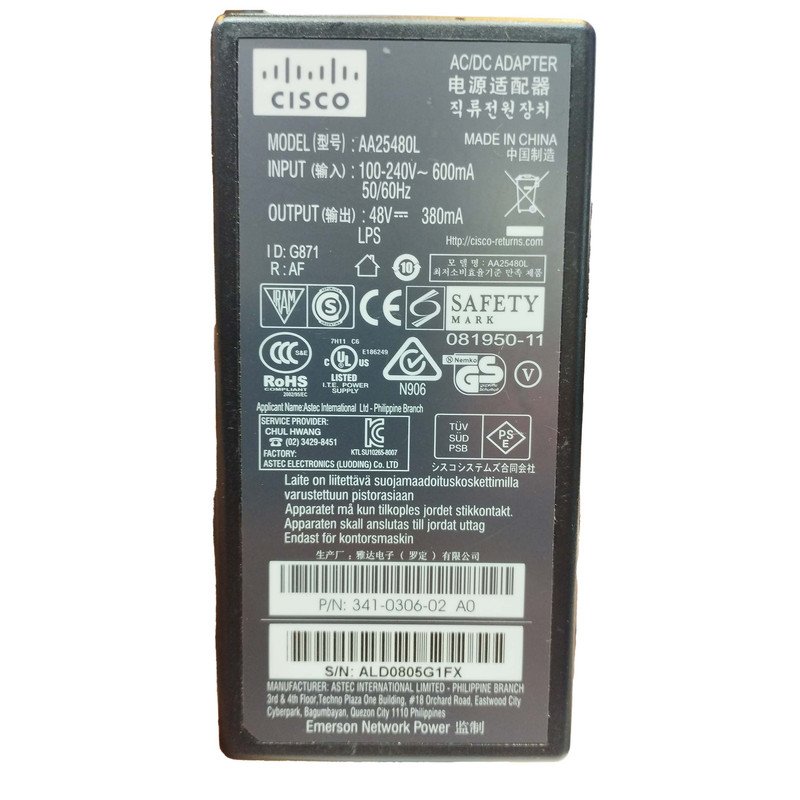 آداپتور 48 ولت 380 میلی آمپر سیسکو مدل AA25480L آداپتور 48 ولت 380 میلی آمپر سیسکو مدل AA25480L