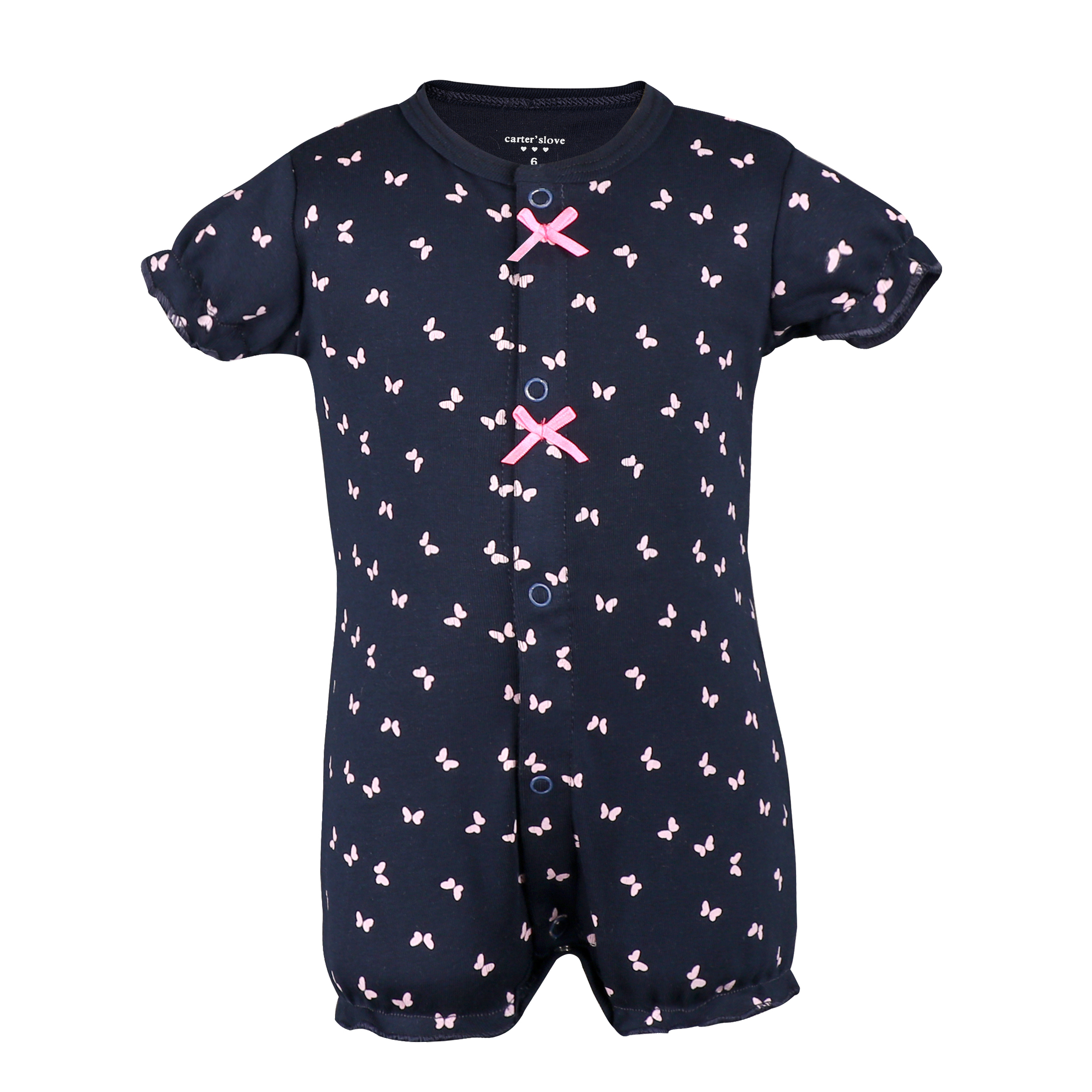 سرهمی نوزادی دخترانه کارترز مدل پروانه رنگ سرمه ای