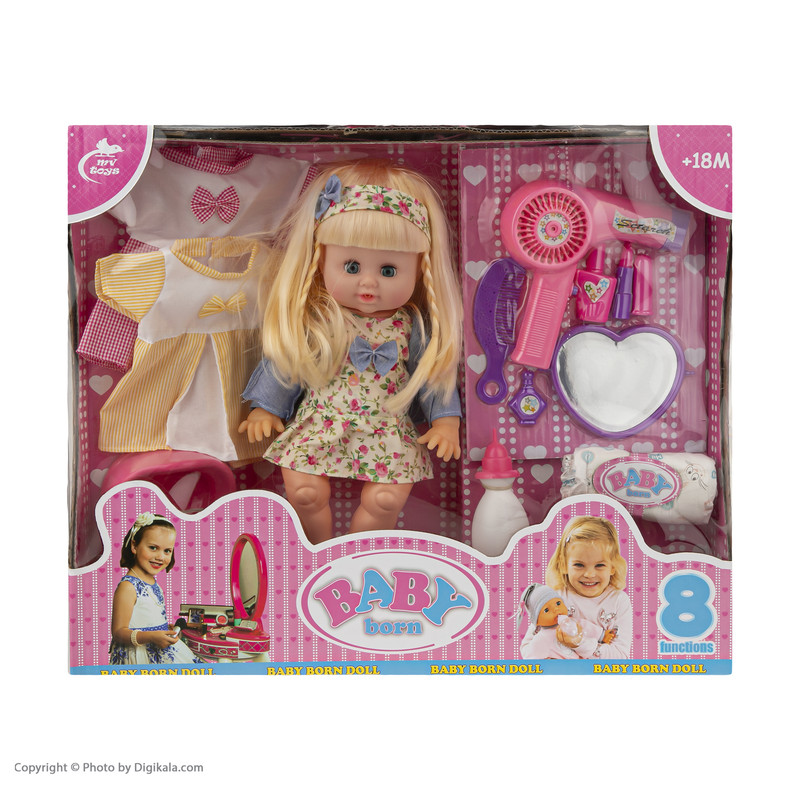 عروسک بیبی بورن مدل MV688-12 ارتفاع 34 سانتی متر 